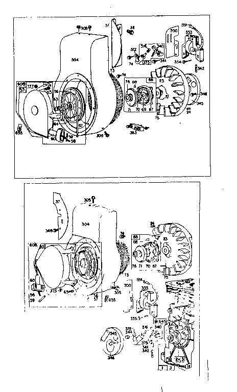 Flywheel Assembly Diagram and Parts List for 195400-195499 0154 - 0154 Briggs and Stratton Engine